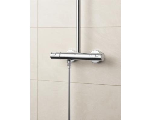 Robinet de douche apparent avec thermostat et barre de douche