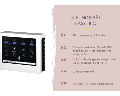 Saunasteuergerät Easy Bio mit digitaler Anzeige