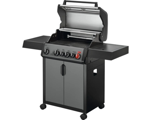 Gril à gaz avec surfaces de rangement et meuble bas