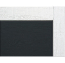 Vue détaillée d''une section de porte de garage avec grain de bois et cadre