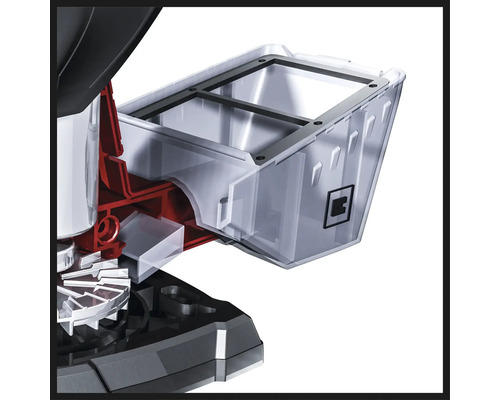 Detailaufnahme der Auffangvorrichtung einer Kappsäge