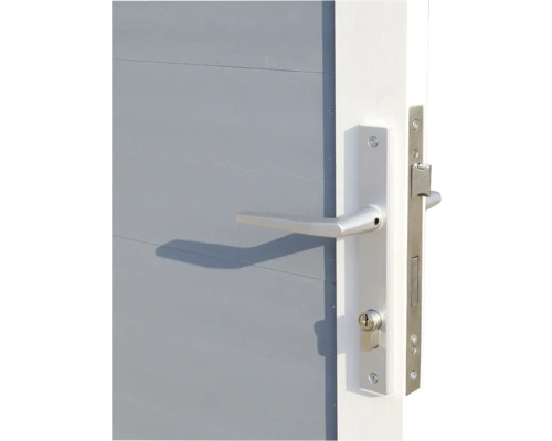 Détail d''une porte d''entrée avec serrure et poignée de porte