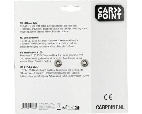 Carpoint LED Rückleuchte 12/24V mit E-Prüfzeichen