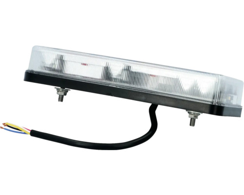 LED Warnleuchte mit schwarzem Gehäuse und durchsichtigem Lampenschirm