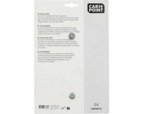 Carpoint LED-Rücklicht mit E-Prüfzeichen für die linke Seite