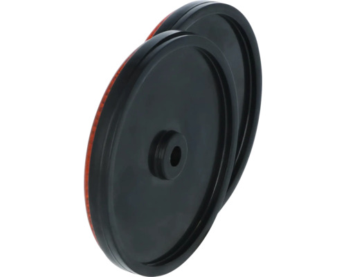 Zwei runde Rückstrahler mit mittiger Bohrung