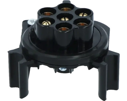 Prise de remorque à sept pôles pour connecter les remorques aux véhicules.