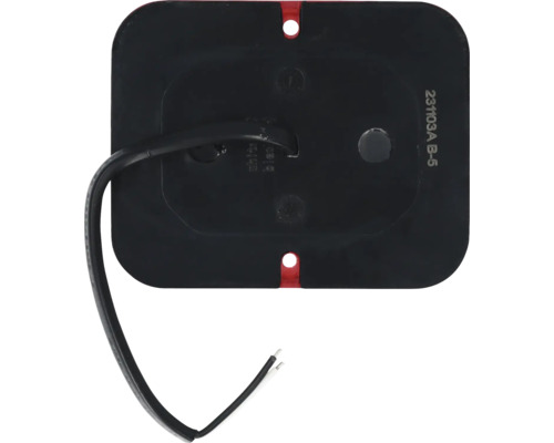 Rückseite einer rechteckigen Rückleuchte mit Kabelanschluss