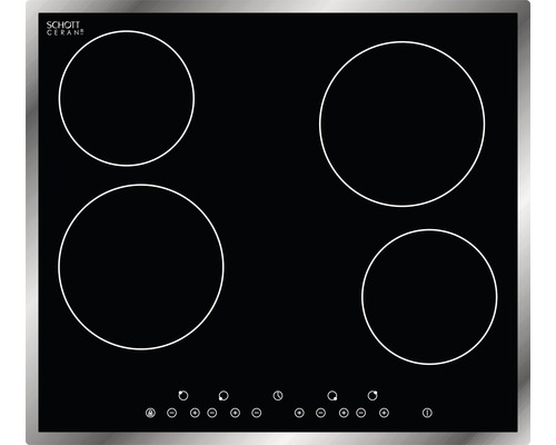 Table de cuisson noire avec quatre zones de cuisson