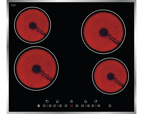 Plaque de cuisson vitrocéramique avec quatre zones de cuisson