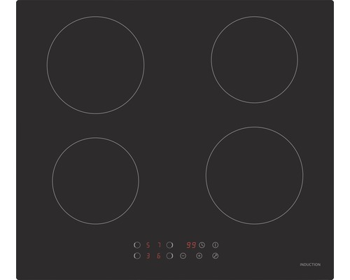 Plaque de cuisson à induction avec quatre zones de cuisson