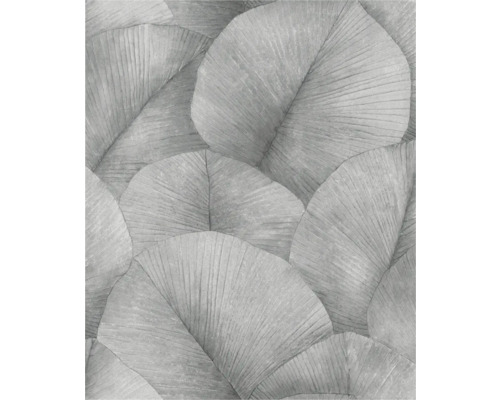 Papier peint intissé 34508 Kumano feuilles gris Papier peint à motif de feuilles