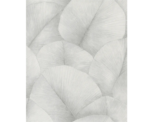 Papier peint intissé 34509 Kumano feuilles gris Papier peint avec motif de feuilles
