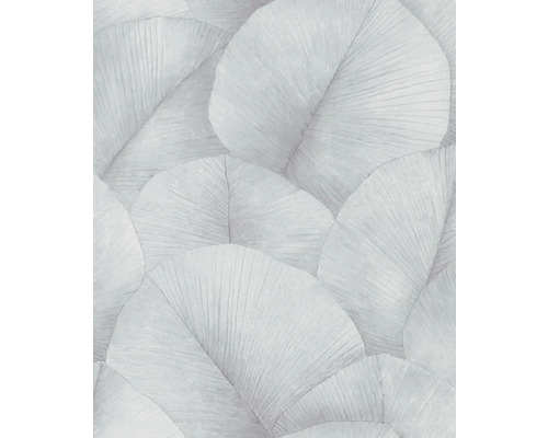 Papier peint intissé 34512 Kumano feuilles gris Papier peint avec motif de feuilles