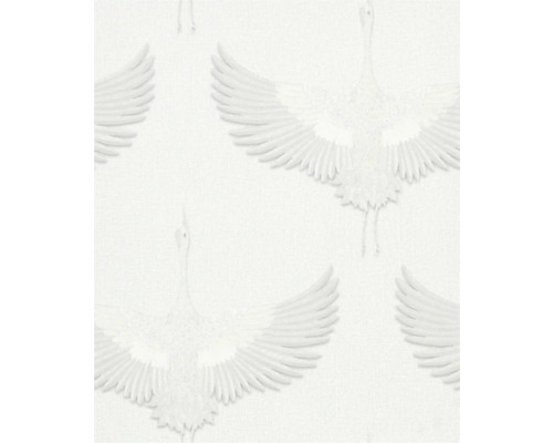 Papier peint intissé 34528 Kumano grues blanc Papier peint avec motif de grue