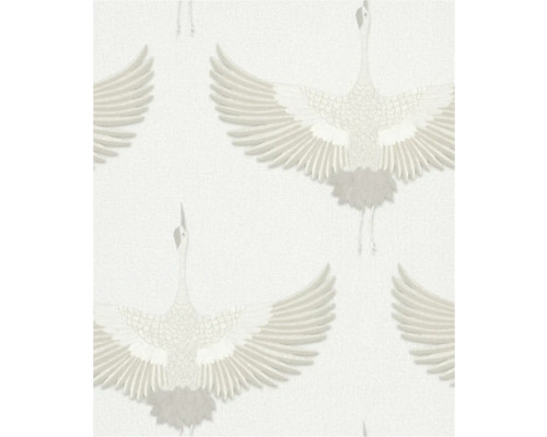 Papier peint intissé 34529 Kumano grues blanc Papier peint avec motif de grue