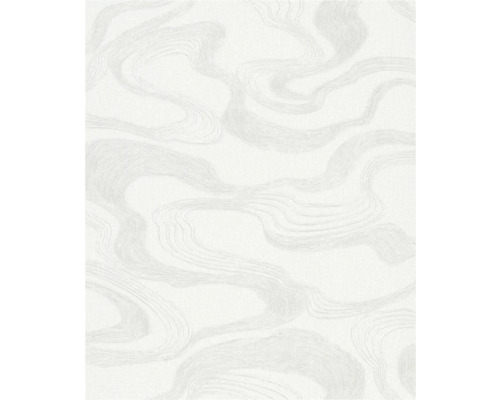 Vliestapete 34534 Kumano abstrakt weiß Weisse Tapete mit gewelltem Muster