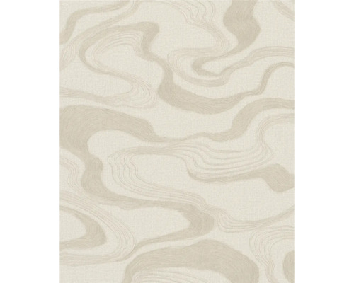 Papier peint intissé 34535 Kumano abstrait beige Papier peint avec motif de vagues abstraites