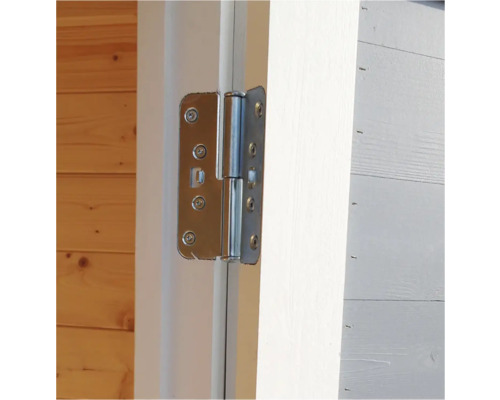 Türaufhängung mit Schrauben an einer Tür befestigt