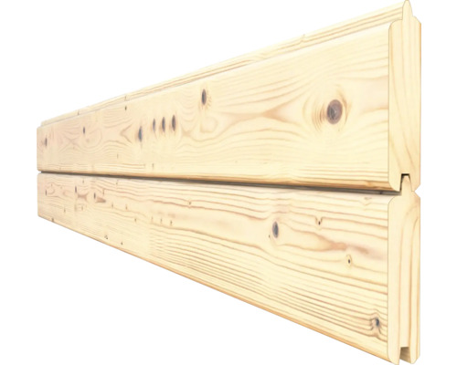 Deux planches en bois à rainure et languette en détail