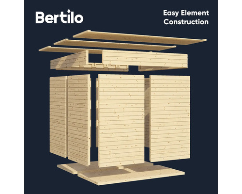 Kit de maison de jardin Bertilo avec construction simple par éléments