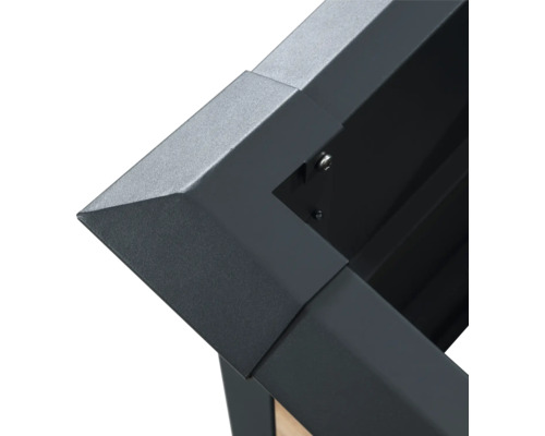 Vue détaillée d''un raccord d''angle d''un pavillon métallique