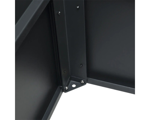 Vue détaillée d''une armoire métallique noire avec des vis