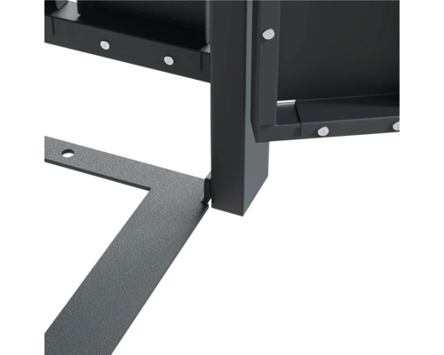 Vue détaillée d''un cadre métallique noir avec des vis