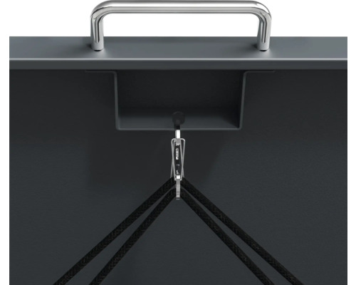 Detailansicht des Befestigungsmechanismus einer Gepäckbox