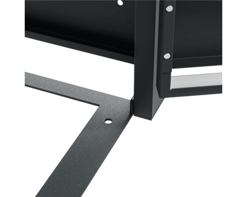 Gros plan d''un cadre métallique noir avec des assemblages vissés