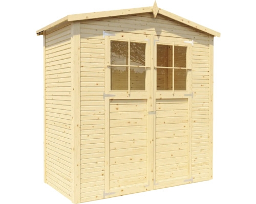 Abri de jardin en bois avec double porte et fenêtres