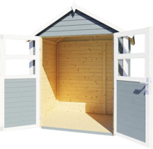 Abri de jardin en bois ouvert avec double porte