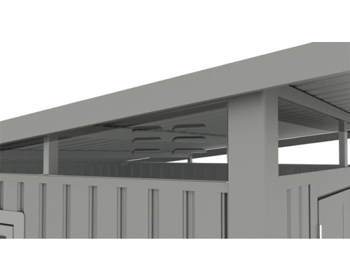 Vue détaillée d''un abri de jardin avec trous de ventilation