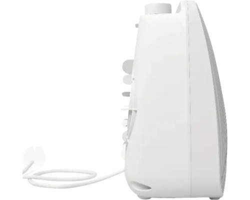 Ventilateur de table blanc en vue latérale