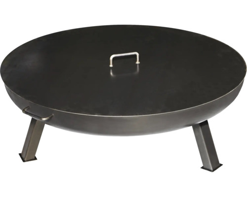 Foyer en acier avec couvercle et trois pieds