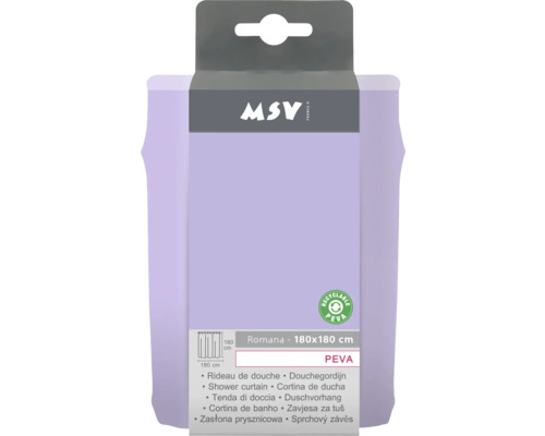 Emballage d''un rideau de douche MSV de 180x180 centimètres en PEVA