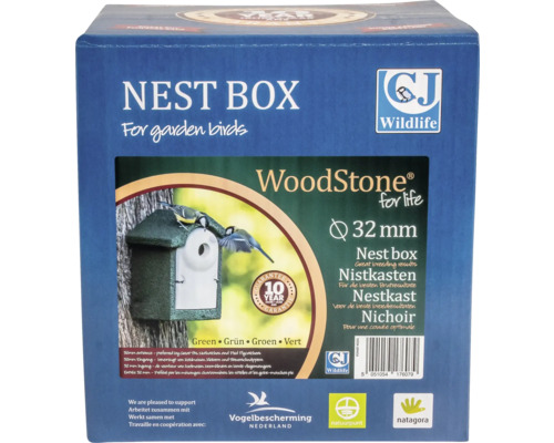 Emballage de nichoir pour oiseaux de jardin avec un diamètre de 32 mm