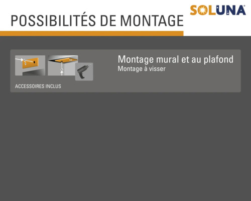 Instructions de montage Soluna pour mur et plafond, montage à visser