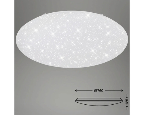 Deckenleuchte mit Sternenmuster und Maßangaben: Durchmesser 760 Millimeter, Höhe 125 Millimeter