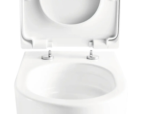 Abattant de WC blanc avec couvercle ouvert