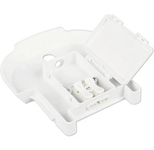 Abzweigdose mit Klemmen und geöffnetem Deckel