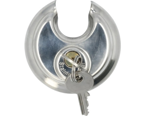 Rundes Edelstahl-Vorhängeschloss mit Schlüssel