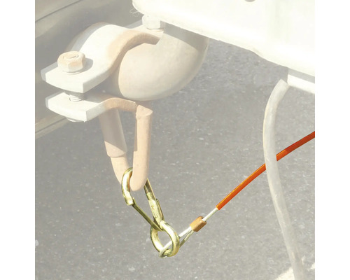 Abreissseil am Anhänger befestigt