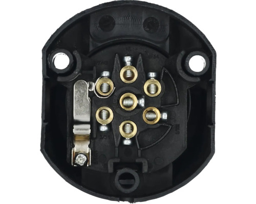 Innenansicht einer Anhängersteckdose mit sieben Polen