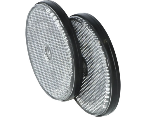 Zwei runde Reflektoren für Fahrräder oder Anhänger