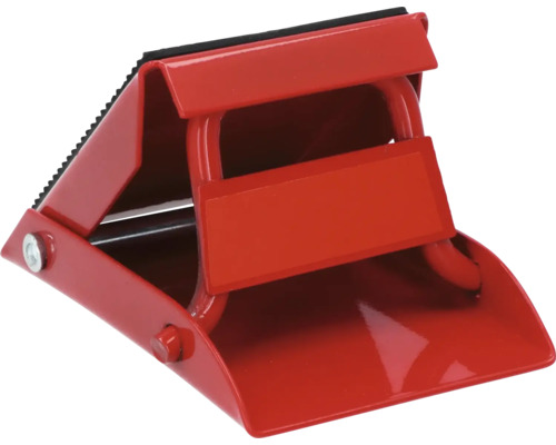 Roter Unterlegkeil aus Metall mit Gummiauflage