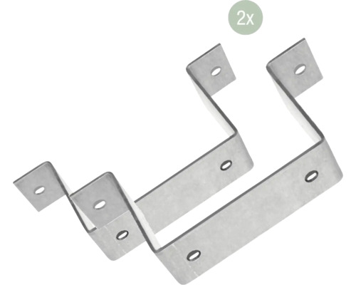 Zwei Winkelverbinder mit Löchern zur Befestigung