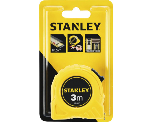 Mètre à ruban Stanley de 3 mètres de long, en emballage jaune