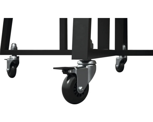 Detailansicht eines Untergestells mit Rollen