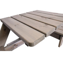 Detailansicht einer Picknicktischplatte aus Holz